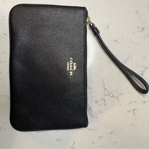 Coach Black Textured Wristlet